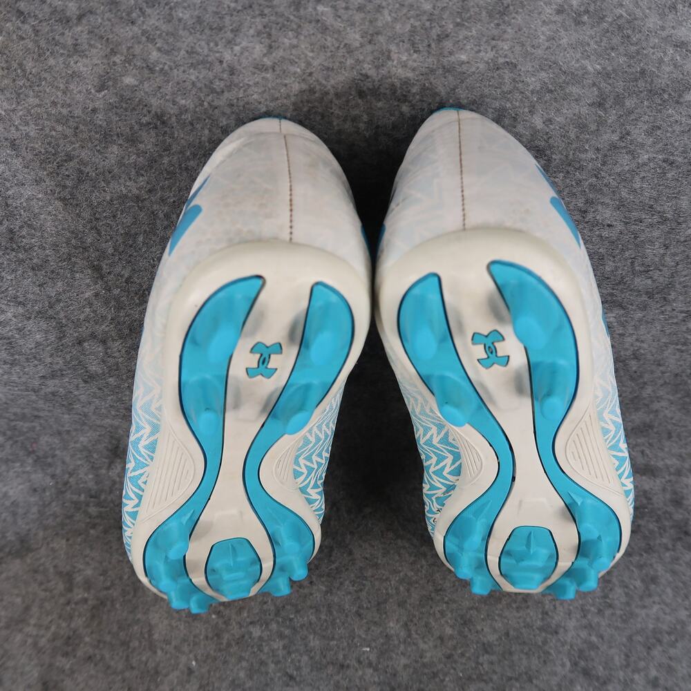 Under Armour Shoes Kids 2Y Soccer Cleats Athletic Sport Lace Up Blue White Youth - Picture 11 of 12